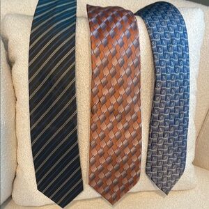 Elegant Men's Tie Set - Black, Brown, and Blue